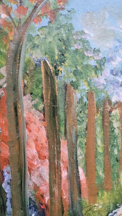 Origineel Schilderij 'Herfstlaan in het Bos' (50x50 cm) – Aukje Hut